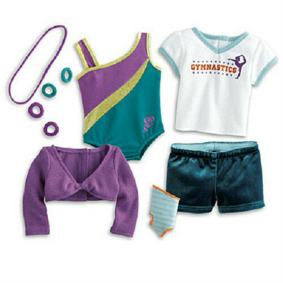 American Girl Doll McKenna PRACTICE WARDROBE Gymnastics Gym Outfit Leotard BAG + - Picture 7 of 8